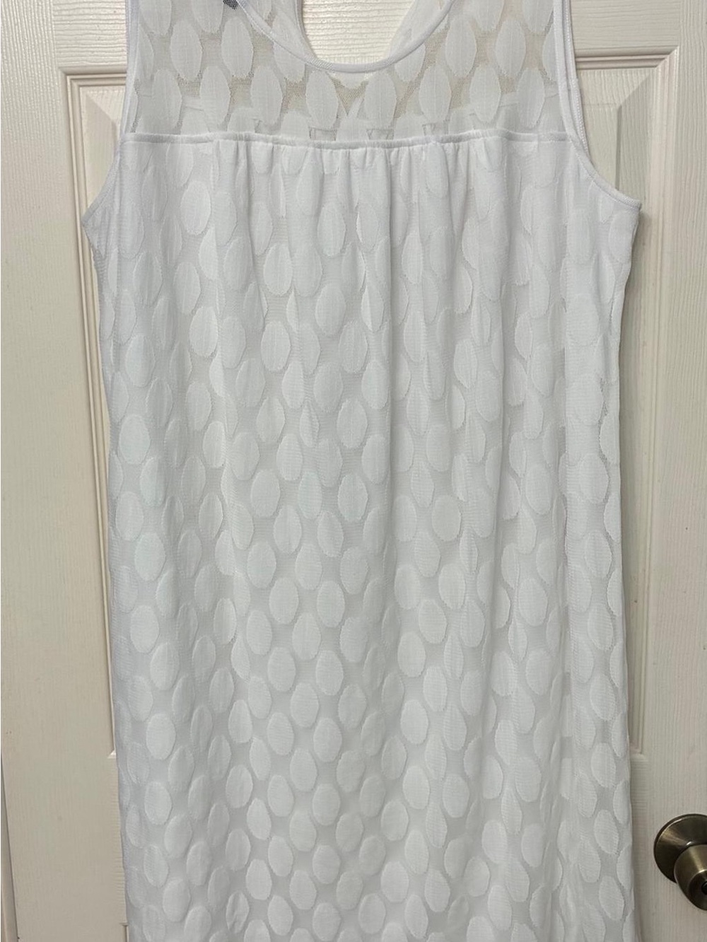 Inc White Sleeveless Eyelet Shift Dress Size 1x